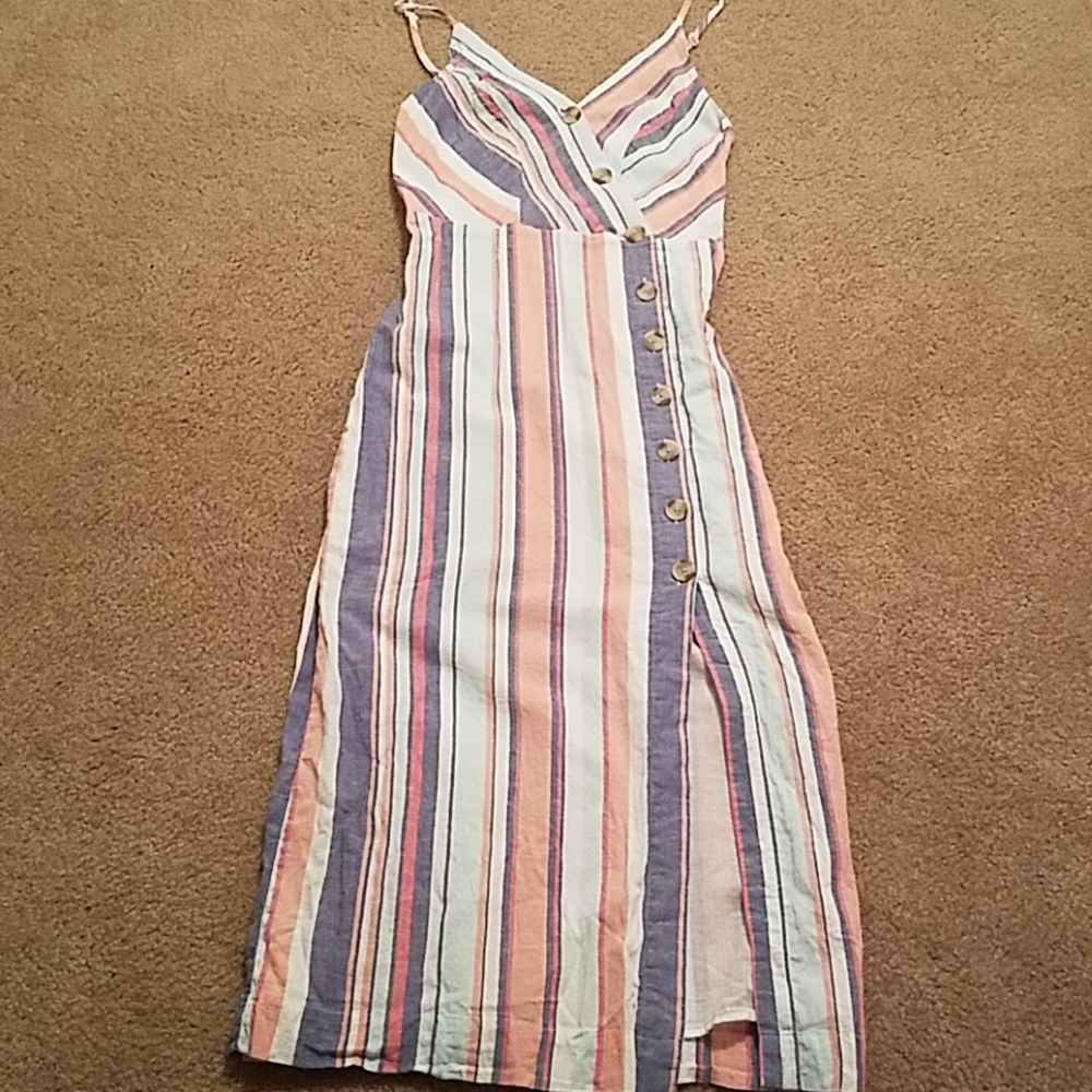 Midi cotton/linen summer dress